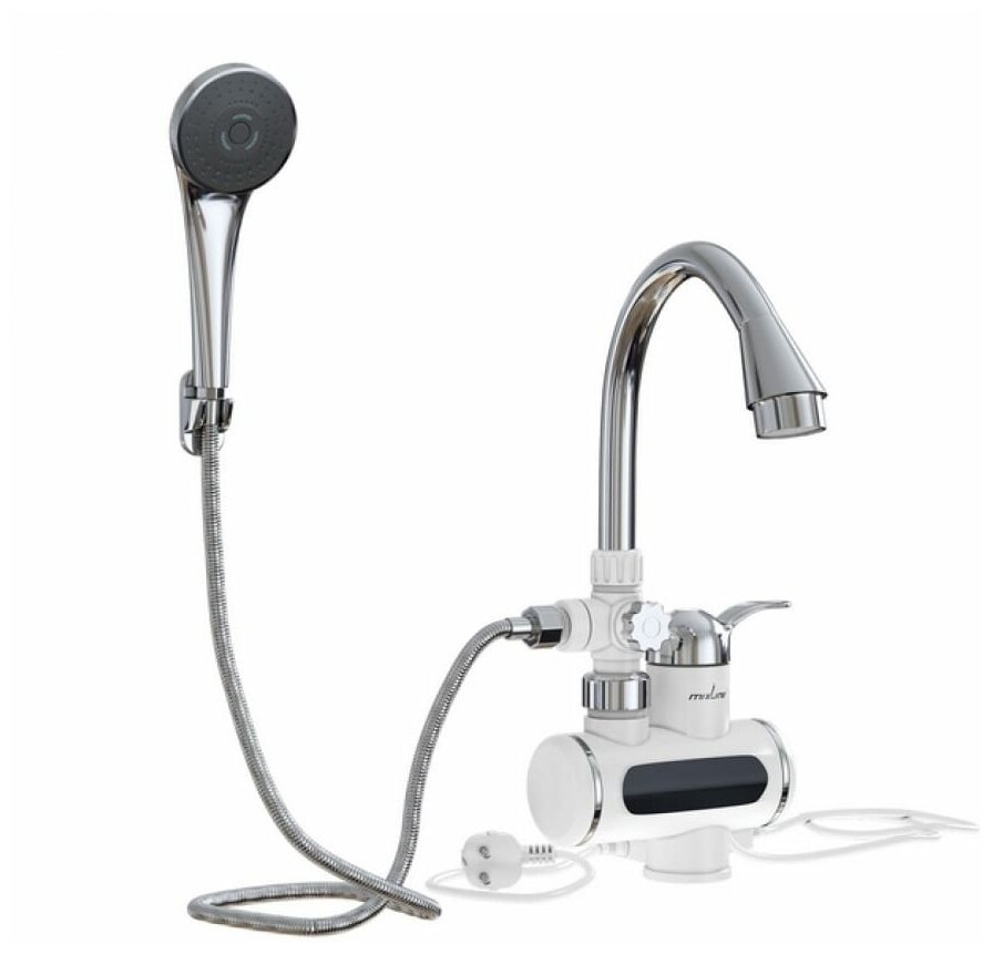 WH-004 смесит.электр.проточн.3,3кВт для умыв. с лейкой MIXLINE